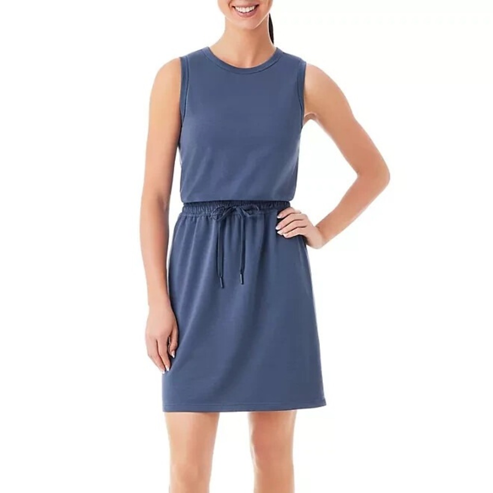 Member's Mark Ladies Tank Dress XXL Washed Indigo Blue Sleeveless Pockets